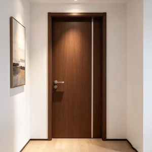 Factory Custom Eco Friendly Solid Wood Interior Door Flat Panel Soundproof Waterproof for Bedroom Living Room
