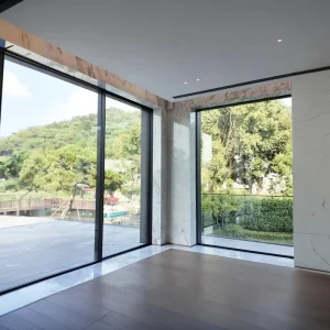 Factory Custom Minimalist Design Hotel Villa Use Waterproof Anti Rust Aluminum Alloy Glass Exterior Sliding Door