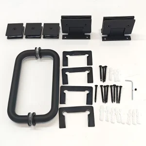 Factory Custom Modern Apartment Whole Set Bathroom 90 Degree Shower Door Hinge Handle Brass Glass Clamp Sliding Shower Kit