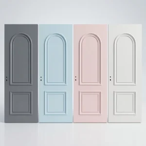 Factory Customizable Painted Solid Wood Interior Door, Sound Insulation, Polymer, Side Opening, Bathroom