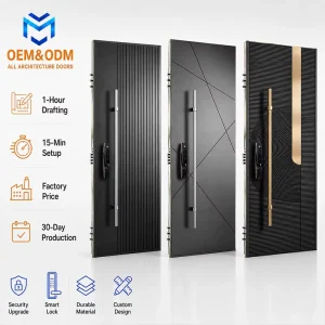 Factory Customizable Stainless Steel Manual Anti-Theft Exterior Door for Villa or Bedroom
