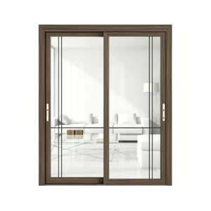 Factory Customized Modern Aluminum Sliding Door Double Glass for Outdoor Entry & Apartment