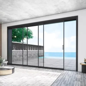 Factory Direct Aluminum Alloy Ultra-Narrow Sliding Door, Single or Double Track, Three- or Four-Panel Linkage for Kitchen and Balcony