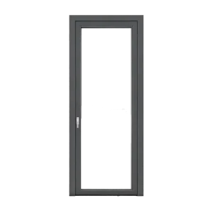 Factory Direct Aluminum Casement Door Interior Durable Soundproof Ultra-Narrow Bathroom Door Single Package Glass Toilet Door