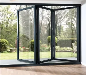 Factory Direct Aluminum Folding Door Waterproof Soundproof Custom Size Bi-fold Glass Door for Residential Villa Balcony Use