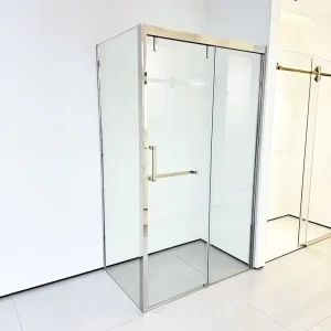 Factory Direct Custom L-Shaped Sliding Hotel Shower Door Frame Stainless Steel Glass Waterproof Mirror Shower Room