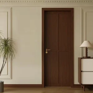 Factory Direct Custom Melamine Paint-Free Flat-Panel Sound-Insulating Wooden Door with Custom Logo for Kitchen or Living Room