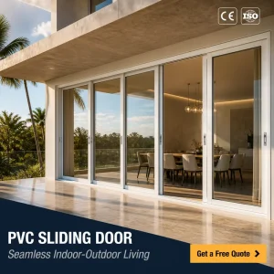 Factory Direct Custom Size Triple Glazed PVC UPVC Vinyl Sliding Door for Interior Residential Spaces