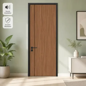 Factory Direct Fireproof High Quality Sound Insulated Aluminum Frame Wood Door for Hotel Home and Commercial Use