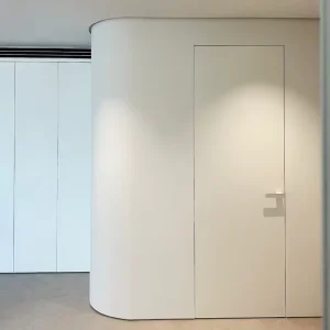 Factory Direct Flush Invisible Wooden Door Hidden Frame Aluminum Interior Door for Hotel & Villa Custom Size Panel