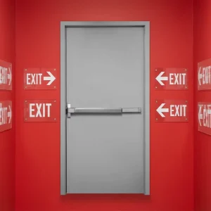 Factory Direct Galvanized Steel Fire Rated Security Door for Hotels and Hospitals