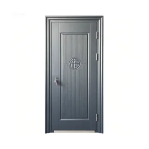 Factory Direct Gray Stainless Steel Security Entrance Door for Villa and Apartment