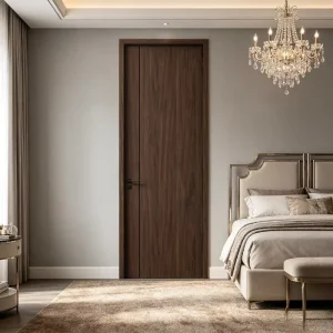 Factory Direct Italian Minimalist Walnut Solid Wood Composite Interior Door Suite