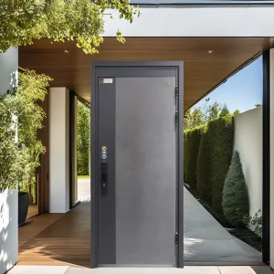 Factory Direct Modern Design Steel Security Door Anti-Theft Exterior House Metal Door with Manual Opening Finished Surface
