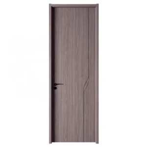 Factory Direct Modern Single Interior Door Waterproof HDF Plywood Melamine Finish Splicing Design