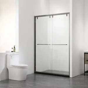 Factory Direct Modern Square Tempered Glass Sliding Shower Door for Wet/Dry Separation