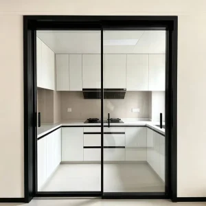 Factory Direct Narrow Frame Hidden Aluminum Sliding Door Air Tight Dust Sealed for Apartment Indoor Kitchen Balcony