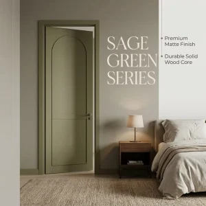 Factory Direct Natural Veneer Composite Solid Wood Door American Retro Style Interior Entry Flat Door