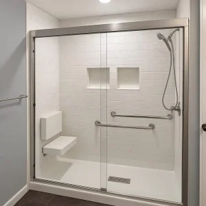 Factory Direct Shower Cabin Enclosure Stainless Steel Frame Double Sliding Bathtub Shower Door with Clear Tempered Glass