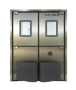 Factory Direct Stainless Steel Easy-to-Clean Impact-Resistant Double-Leaf Anti-Collision Traffic Swing Door