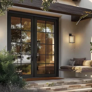 Factory Direct Supplier Minimalist Narrow Frame Swing Aluminium Interior Tempered Glass Door
