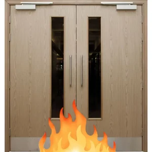 Factory Direct Supply Composite Solid Wood Interior Door, Fire Rated, for Bedrooms and Apartments