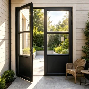 Factory Direct Supply Double-Sealed Indoor Double-Leaf Glass Door, Shock-Resistant for Villa Interiors