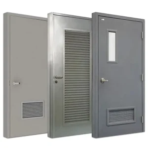 Factory Direct Supply Fire-Rated Steel Louver Security Door with Fiberglass Finish, Side Opening