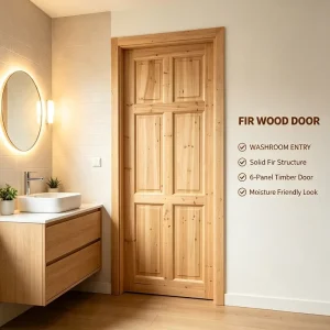 Factory Direct Supply Solid Fir Wood Interior Door for Construction Projects