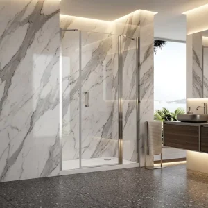 Factory Direct Tempered Glass Pivot Shower Door Framed Aluminum Alloy Square Shower Room