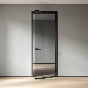 Factory Direct Waterproof Airtight Tempered Glass Slim Frame Aluminum Casement Door for Living Room