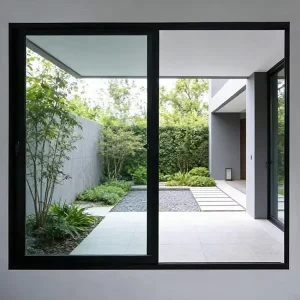 Factory Double Glass Aluminum Alloy Sliding Door Interior Decoration Narrow Frame 3 Track Patio Sliding Door
