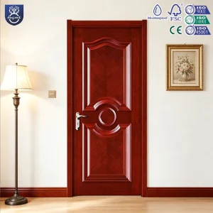 Factory European-Style Waterproof Veneer-Finished Interior Wooden Door for Apartment, Hotel, and Villa