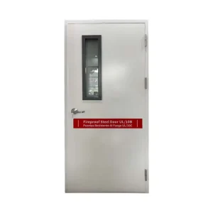 Factory Fireproof Steel Security Door with Finished Surface, Side Opening, and UL Certification for Workshops