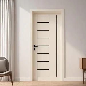 Factory Modern Finished Paint-free Carbon Crystal Splicing Solid Wood Composite Bedroom Door with Frame