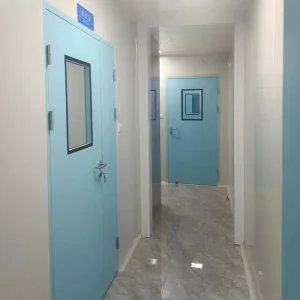 Factory Modern Finished Single Leaf Electric Swing Steel Door for Hospital Ward Use