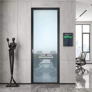Factory Modern Interior Tempered Laminated Glass Waterproof 6063-T5 Aluminum Swing Door