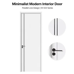 Factory Modern White Lacquer-Painted Panel Interior Bedroom Door, Soundproof and Waterproof, for Apartments