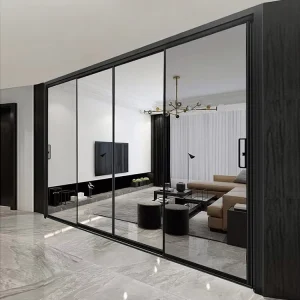 Factory Narrow-Side Aluminum Sliding Glass Door, Waterproof, Low-E Double Tempered Glass