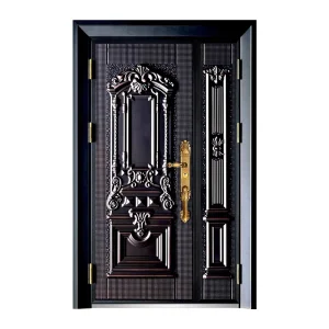 Factory OEM Cast Aluminum Entry Door Anti-Corrosion Villa Front Entrance Metal Door