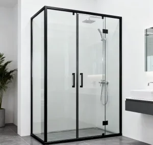 Factory Price Modern Frameless Stainless Steel Tempered Glass Bathroom Cabin Partition Sliding Shower Door