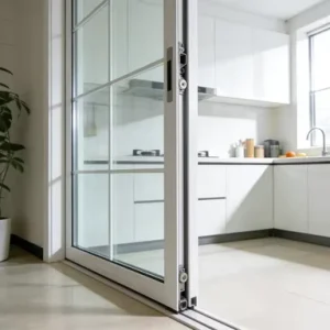 Factory Price Two Track 6063 T5 Aluminium Alloy Glass Sliding Doors for Kitchen