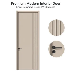 Factory Project Panel Interior Door, Soundproof, Waterproof, Moisture-Resistant, Modern Lacquer-Painted