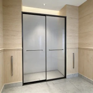 Factory Rectangle Straight Stainless Steel Shower Enclosure with Double Sliding Glass Doors