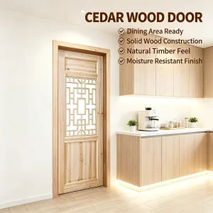 Factory Solid Fir Lattice Interior Timber Door with Custom Pattern