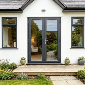 Factory Supply Clear Glass Aluminum Double Panel Interior Door for Home Entrance Hall