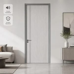 Factory Supply Solid Wood Aluminum Frame Wood Door with Melamine Faced Board and Superior for Project and School Use
