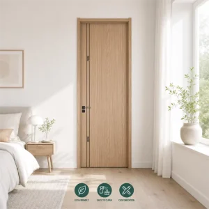 Factory Supply Soundproof Fire-Rated Melamine Interior Wooden Door for Home and Hotel