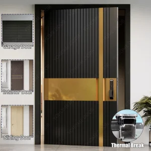 Factory Supply Villa Engineered Exterior Aluminum Door Cast Aluminium Pivot Entrance Door