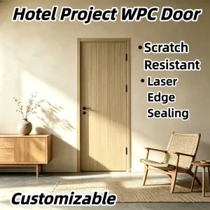 Factory Supply Wear-Resistant, Easy-Maintenance WPC Door with WPC Frame Kit for Villas and Interior Decoration